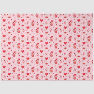 Valentinstag-Herzen und Luftballons auf Rosa Seidenpapier