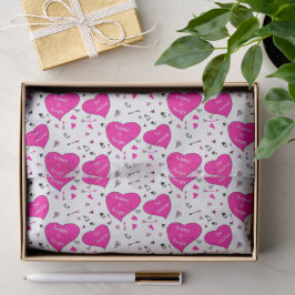 Valentinstag-Herzen und Pfeile Rosa Muster Seidenpapier