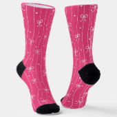 Valentinstag-Herzen und Schleifen Rosa Socken (Gewinkelt)