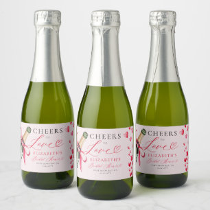 Valentinstag-Herzen Whimsical Spritzige Brautparty Schaumweinetikett