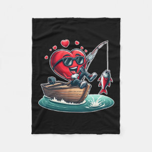 Valentinstag Herzenfischen Männer Frauen Jungen Mä Fleecedecke