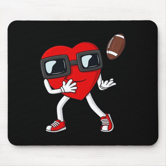 Valentinstag Herzfußball Receiver Tight End B Mousepad (Vorne)