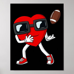 Valentinstag Herzfußball Receiver Tight End B Poster