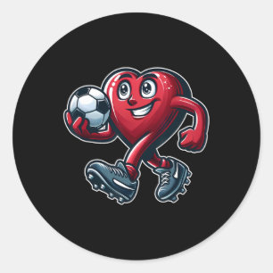 Valentinstag Herzfußballteam Runder Aufkleber