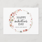 Valentinstag Herzhaus Wreath Real Anwesen Postkarte (Vorderseite)