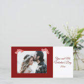 Valentinstag-Herzkarte des personalisierten Fotos Feiertagskarte (Stehend Vorderseite)