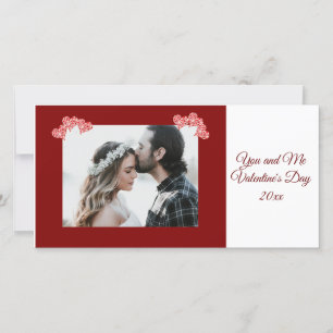 Valentinstag-Herzkarte des personalisierten Fotos Feiertagskarte
