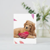 Valentinstag Herzkarte für Hunde Feiertagspostkarte (Stehend Vorderseite)