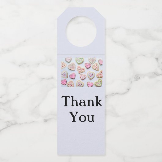 Valentinstag Herzkekse Flaschenanhänger (Vorderseite)