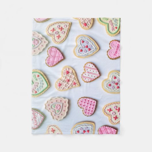 Valentinstag Herzkekse Fleecedecke (Vorderseite)