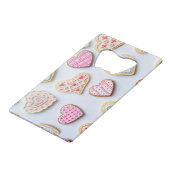 Valentinstag Herzkekse Geldbeutel Flaschenöffner (Vorderseite Schrägansicht)