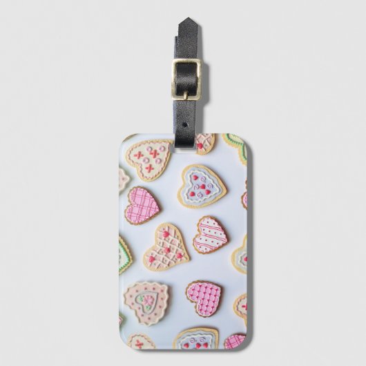 Valentinstag Herzkekse Gepäckanhänger (Vorderseite Vertikal)