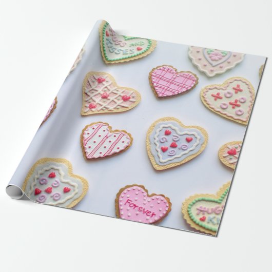 Valentinstag Herzkekse Geschenkpapier (Ungerollt)