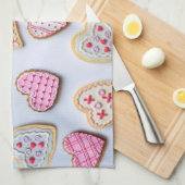 Valentinstag Herzkekse Geschirrtuch (Viertel Falte)