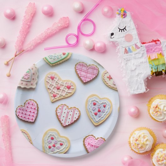 Valentinstag Herzkekse Pappteller (Party)