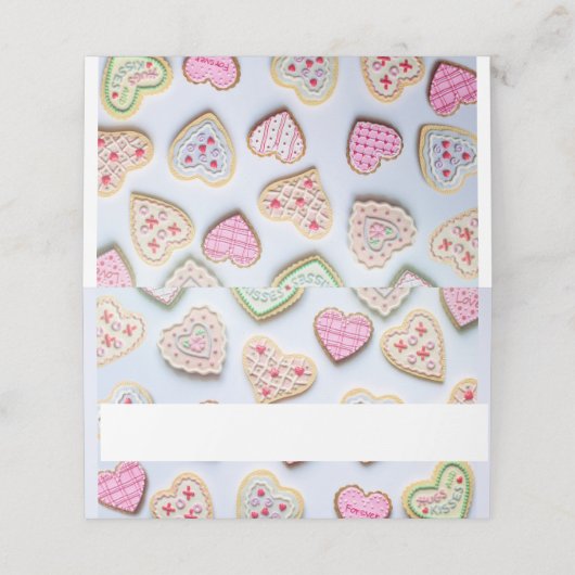 Valentinstag Herzkekse Platzkarte (Außenseite Aufgefaltet)