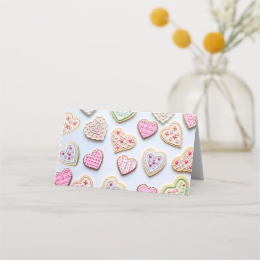 Valentinstag Herzkekse Platzkarte (Rückseite)