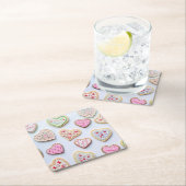 Valentinstag Herzkekse Rechteckiger Pappuntersetzer (Vor Ort)