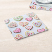 Valentinstag Herzkekse Rechteckiger Pappuntersetzer (angewinkelt)