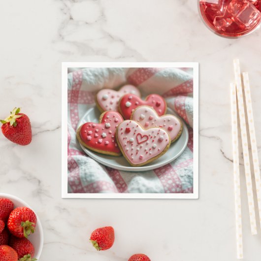 Valentinstag Herzkekse Serviette (Beispiel)
