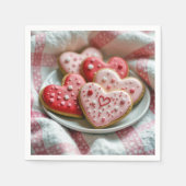 Valentinstag Herzkekse Serviette (Vorderseite)