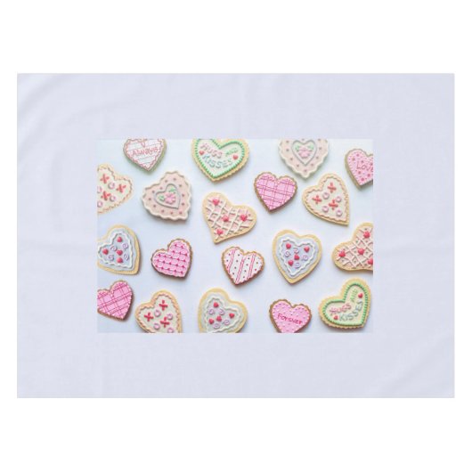 Valentinstag Herzkekse Tischdecke (Vorderseite (Horizontal))