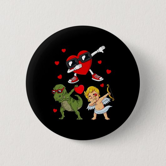 Valentinstag Herzklopfen und Spaß an der Puppe Button (Vorderseite)