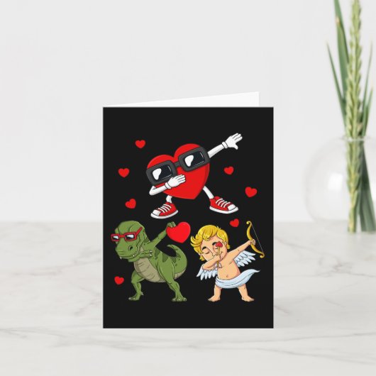 Valentinstag Herzklopfen und Spaß an der Puppe Karte (Vorderseite)