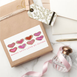 Valentinstag Herzkrümelkekse, gebacken von Rechteckiger Aufkleber