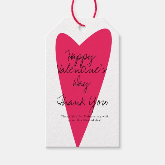 Valentinstag Herzlichen Dank Tag Geschenkanhänger (Vorderseite)