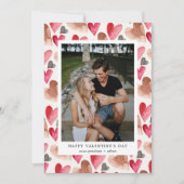 Valentinstag Herzmuster Foto Feiertagskarte (Vorderseite)