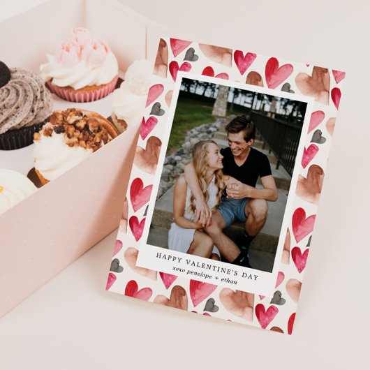 Valentinstag Herzmuster Foto Feiertagskarte