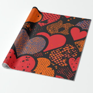 Valentinstag-Herzmuster – Retro-Pop-Art Geschenkpapier