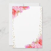 Valentinstag Herzpinke rote Mädchendusche Einladung (Rückseite)