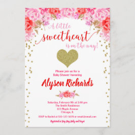 Valentinstag Herzpinke rote Mädchendusche Einladung