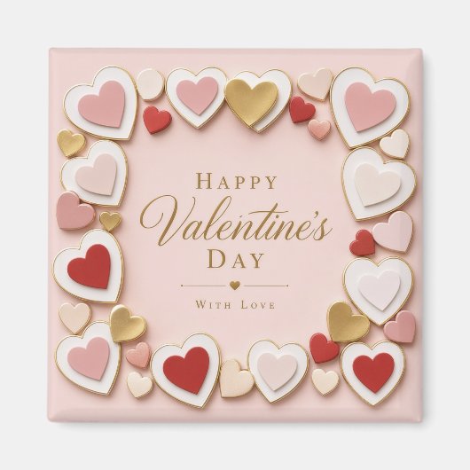 Valentinstag Herzrahmen mit Schichten Magnet (Vorne)