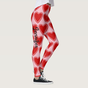 Valentinstag Herzstück Individuelle Name Leggings