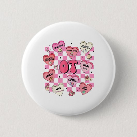 Valentinstag Herztherapeut Button (Vorderseite)