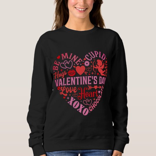Valentinstag Herzwort Sweatshirt (Vorderseite)