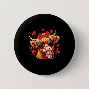 Valentinstag Highland-Kuh Lutscher Kokette Schleif Button
