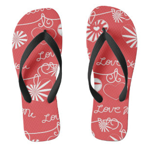 Valentinstag-Hintergrund Badesandalen