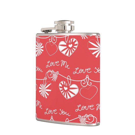 Valentinstag-Hintergrund Flachmann (Links)