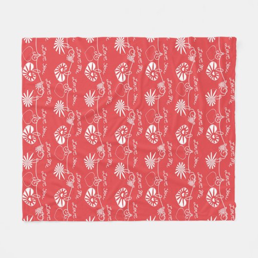 Valentinstag-Hintergrund Fleecedecke (Vorderseite (Horizontal))