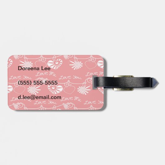Valentinstag-Hintergrund Gepäckanhänger (Rückseite horizontal)
