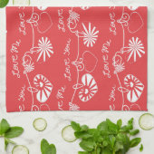 Valentinstag-Hintergrund Geschirrtuch (Gefaltet)