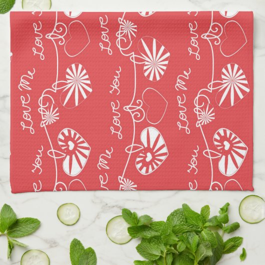 Valentinstag-Hintergrund Geschirrtuch (Gefaltet)