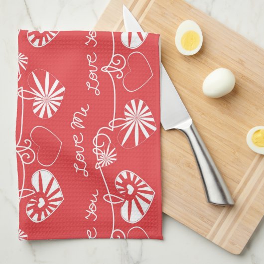 Valentinstag-Hintergrund Geschirrtuch (Viertel Falte)