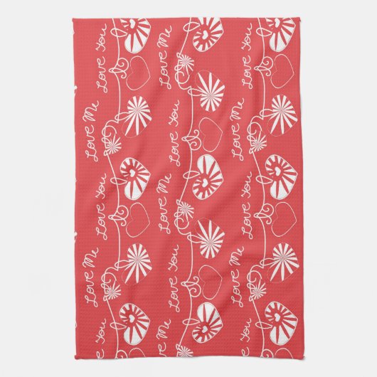 Valentinstag-Hintergrund Geschirrtuch (Vertikal)