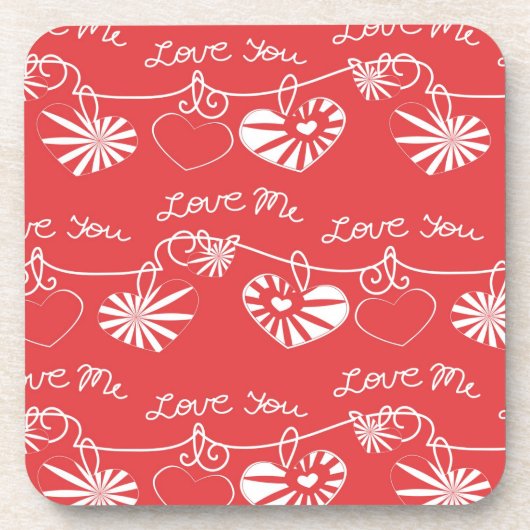 Valentinstag-Hintergrund Getränkeuntersetzer (Vorderseite)