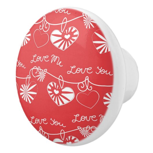 Valentinstag-Hintergrund Keramikknauf (Rechts)